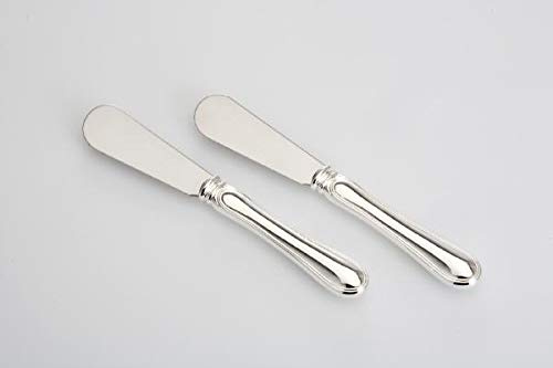 Silber Tischkultur Buttermesser-Set 2 Stück, Griff: versilbert, Klinge: Edelstahl Länge 14,5 cm versilbert