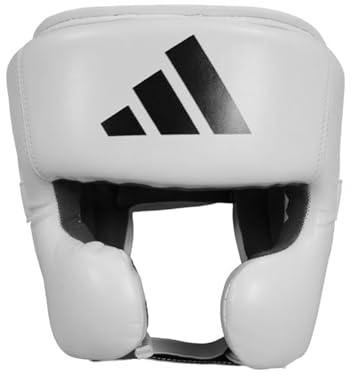 adidas Speed Head Guard - Small, White - CE-Approved Boxing Headguard with Ear and Cheek Protection, Has Added Force Resistance, Adjustable Non-Slip Training Gear for MMA and Sparring