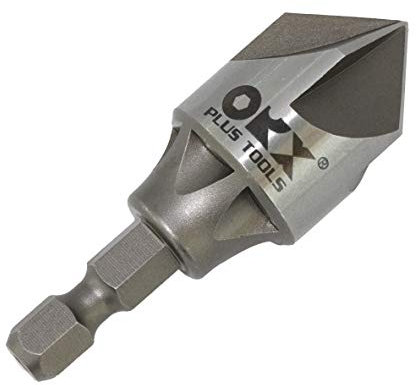 ORX PLUS TOOLS PO-045-4 Tools 5 Flute Metal Countersink Drill Bit, 90 Degree Quick Release Shank Fits for 1/8 inch-3/4 inch(3mm-19mm)