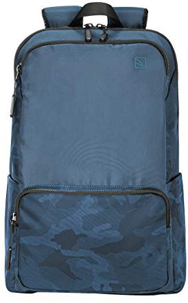 Tucano - Terras Camouflage Zaino Porta PC, Computer, Laptop 15.6 pollici, compatibile con MacBook PRO 16, Design Contemporaneo per Uomo e Donna, Blu