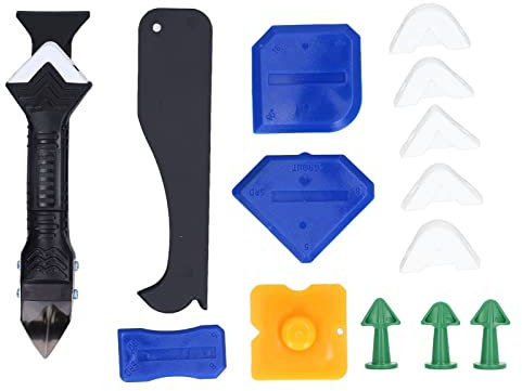 Kit D'outils de Calfeutrage en Silicone, Grattoir à Coulis Multifonction, Scellant ABS, élimination du Calfeutrage avec Coussinets en Silicone, Buses pour Joints D'évier de Fenêtre de Cuisine à la Mai