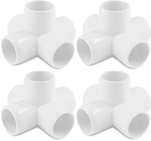 Unlorspy Paquete de 4 conectores de PVC de 5 vías de 3/4 pulgadas, conectores de PVC de 5 vías de 3/4 pulgadas, junta de tubo de PVC de 5 vías, grado de muebles para tubos de PVC de 3/4 pulgadas,