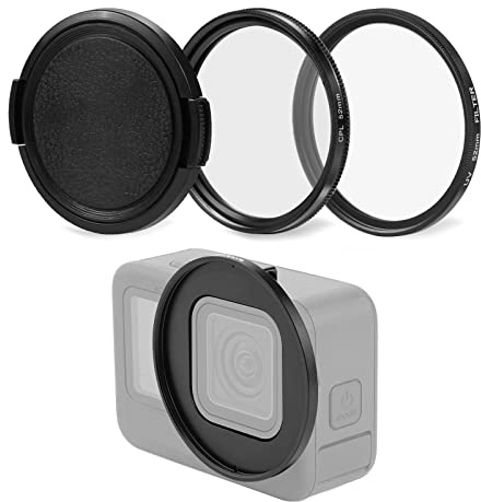 PULUZ 52mm UV + CPL Lens Filter Adapter Ring for GoPro HERO11 Black / HERO10 Black / HERO9 Black Camera Lens Adapter Ring Camera Filter Accessories