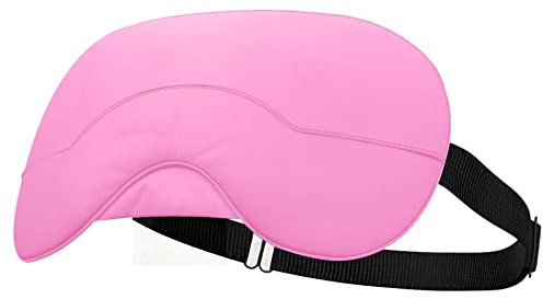 UAMAL Silk Eye Mask for Sleeping, Eye Masks, Ice Silk Eye Masks, Super Soft & Comfortable Eye Mask for Sleeping with Adjustable Straps, Lightweight Sleep Mask – Pink Sleeping Masks for Women
