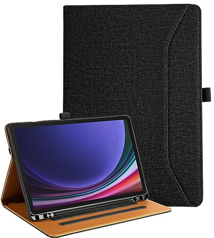 Vakarey Funda para Samsung Galaxy Tab S10 Fe con Soporte para Lápiz Antigolpes Funda Tablet para Samsung Tab S10 Lite 5G,Negro