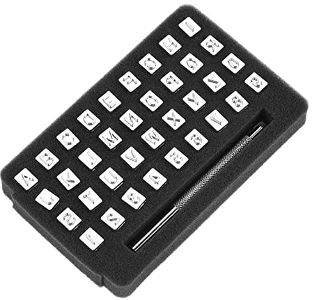 Zahlen-Lederstempel, 3 Mm, Bastelwerkzeug, Buchstabe, 36 Stück, -Stempel, Stahl, Metall, Kunstleder, Stahlwaren, Stanzen (6mm)