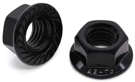 Glvaner 5/16-18 Stainless Steel Hex Flange Nuts, Hexagon Head Serrated Flange Lock Nuts, 304 Stainless Steel 18-8, Black Coated, 20 pcs