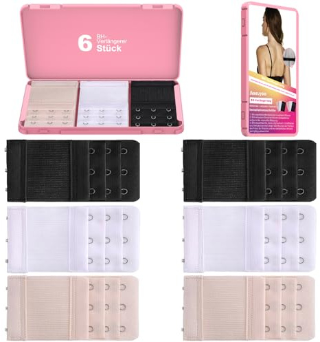 Aoeuyoo BH Verlängerung für Damen, Bra Extender Extension Strap, BH Erweiterung, Elastischer BH-Verlängerer Verlängerungen (Mehrfarbig - 3 Haken Verlängerer)