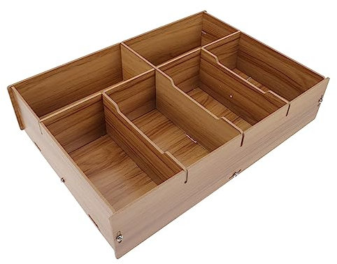 TEHAUX Holz Bargeld Aufbewahrungsbox Multi Grid Storage Organizer Für Schreibtisch Wechselgeld Organisation Box Klein Geld Halter