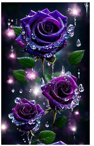 quiodok Diamond Painting Rose Diamant Painting Bilder 5D Diamond Painting Gefrorene Rose Diamant Painting DIY Cross Stickerei Malerei Kits für Wohnzimmer Schlafzimmer Wand Dekoration (30 x 40 cm)