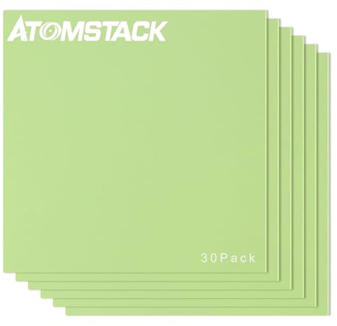 ATOMSTACK 30 lastre di legno con incisione laser verde, compensato MDF verniciato su entrambi i lati, spessore 3 mm, formato 300 x 300 mm, per intagliare, incidere, dipingere e decorare
