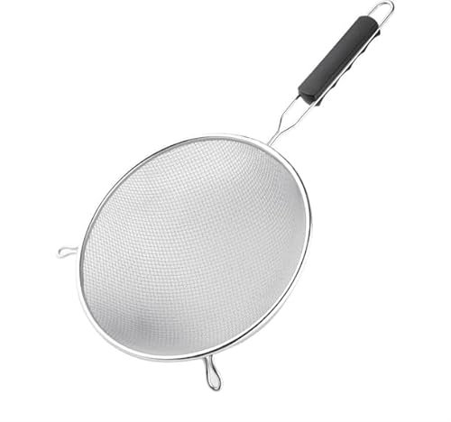 Vogue Heavy Duty Sieve 240mm - Metal Mesh Strainer with Handle for Kitchen, Cooking, Baking FE743