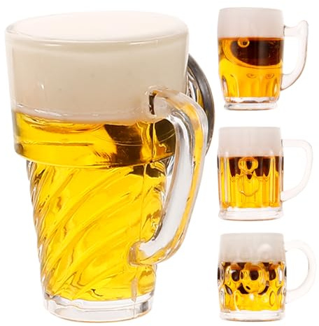 Alipis Dekorative Mini Bierkrüge Set 4 Stück Bierbecher Modell Dekore für Handwerk