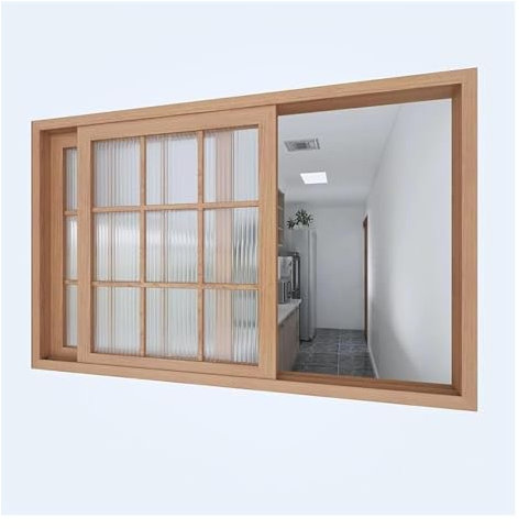 Holzfensterrahmen mit Glas für Häuser/Haustür, großes Heckfenster für Schuppen, Wohnmobil, Keller, Ersatzfenster in verschiedenen Größen (100 x 90 cm)
