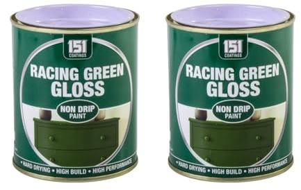 PEBBLE HUG Racing Green Non-Drip Gloss Paint, Quick Drying, Easy to Apply, Perfect for Use on Wood, Metal, DIY Projects, Suitable for Interior and Exterior Use, 300ml, (2 Pcs)