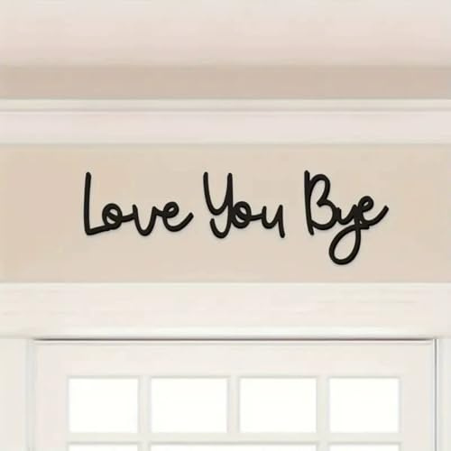 Love You Bye Above Door Sign,Love You Bye Sign - Black Letter Signs Wall Art for Hallway Stairs,Modern Black Above Door Signs,Wooden Letters for Valentines Wedding