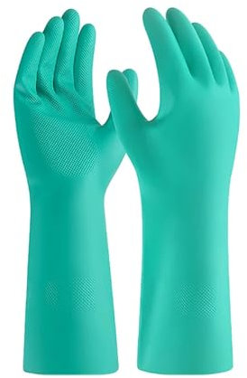 Guantes De Limpieza Guantes de nitrilo for solventes, resistentes al aceite, antideslizantes, herramientas de limpieza química for el hogar, guantes largos impermeables, 1 par Para Tareas Del Hogar Y