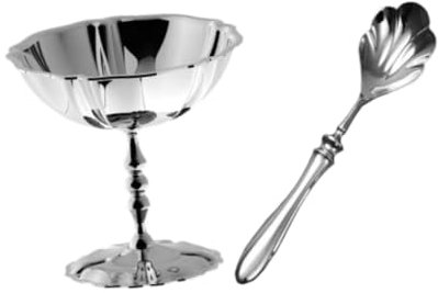 Coppa per Gelato in Acciaio Inossidabile, Bicchiere da Vino, Coppa per Gelato, Ciotola per Portata, Coppa per Portata Dessert, Bicchiere a Stelo Alto, Tipo Loto