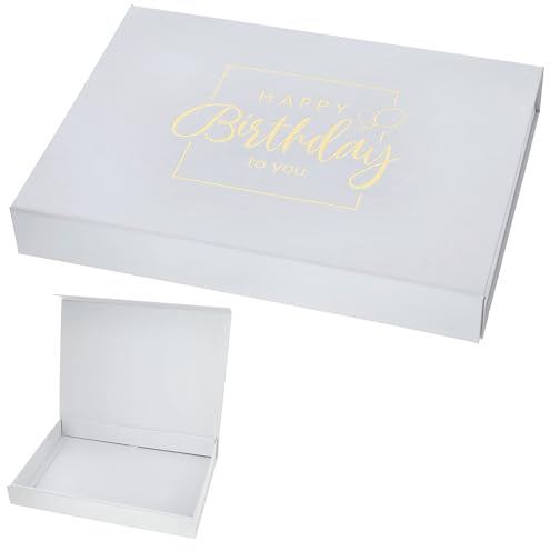 Geschenkboxen 24er Set Display | weiß gold 10x7x2cm Karton | Schachtel Briefumschlag (1 x Geschenkverpackung weiß)