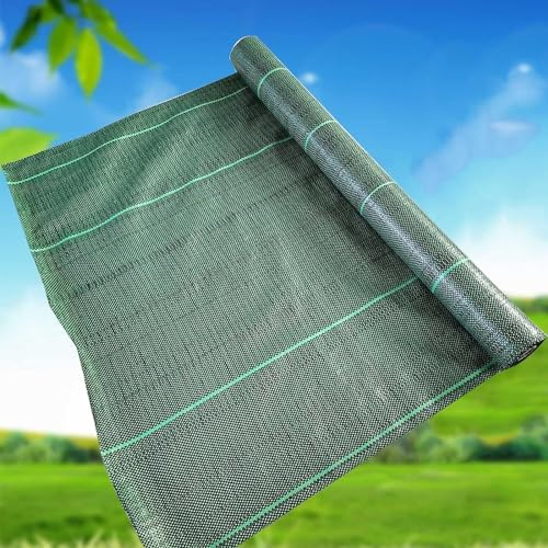 Tela paisajística antimaleza - Membrana geotextil Resistente para Control de malezas en Caminos de Acceso y parterres, Cobertura Vegetal Duradera (1,2 x 91 m) para una prevención eficaz de m