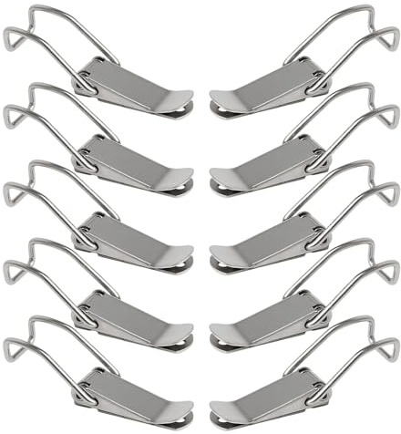 Pack of 10 Steel Hasp Latches for Boiler Cabinet Door Heavy Duty Rustproof Construction Quick Installation for Outdoor Steel Hasp