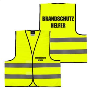 Falkenheyn Warnweste mit Aufdruck - Sicherheitsweste Notarzt Sanitäter Brandschutzhelfer Ersthelfer Ordner Rücken/Front- Druck - Gelb Orange M/XL/XXL/5XL
