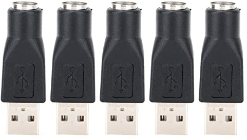 TOPINCN USB Male to PS/2 Female Adapter Portable Design No Driver Required for Keyboard Mouse, 5PCS Converter