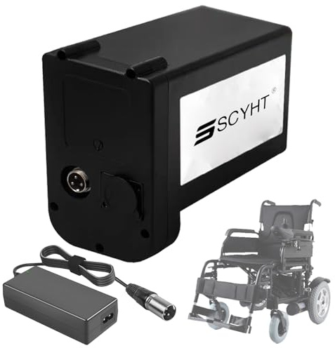 SSCYHT Batería de Repuesto 24 V 10 Ah 15 Ah y 19,2 Ah Batería de Litio 12 Ah Baterías Recargables 24 V Baterías Silla Ruedas para Motor 200 W a 500 W con Cargador,24v16ah gx16 Male