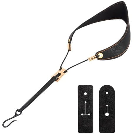 Tracolla per clarinetto, 43-56 cm, in pelle, per flauto basso, leggera, con supporto imbottito, adatta per adulti e bambini, comoda flauto per principianti (ragazze)