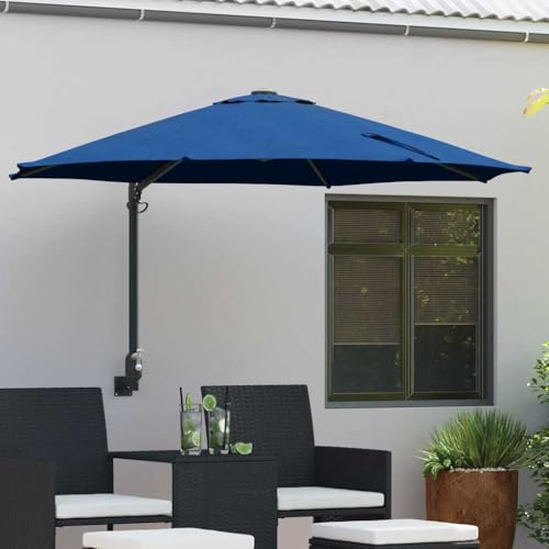 Parasol de jardin rectangulaire en polyester - Pour terrasse, jardin, balcon, protection anti-UV et inclinable - Bleu azur - 248 x 248 x 148 cm