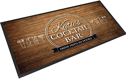 personalisierbar Cocktail Bar Holz Effekt Matte Runner matte Zähler