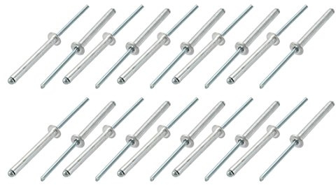 sourcing map 20Stk.Aluminum/Stahl Offenes Ende Blind Nieten 4mm x 35mm