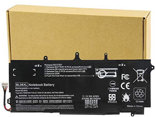 K KYUER 42Wh BL06XL BLO6XL Laptop Batteria per HP EliteBook Folio 1040 G1 G2 Notebook PC 722236-171 722236-1C1 722236-271 722236-2C1 722297-001 722297-005 HSTNN-DB5D HSTNN-IB5D HSTNN-W02C BL06042XL
