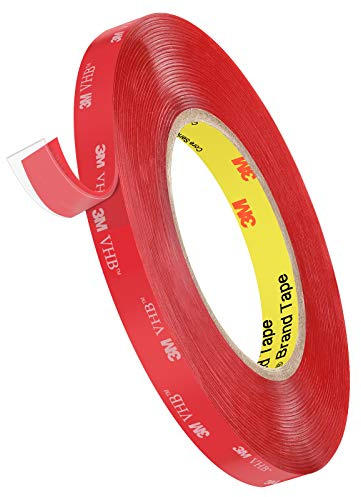 Ruban adhésif de montage double face 3M - Résistant - Facile à décoller - Étanche - En mousse VHB - 9,8 m de long - 12,7 mm de large - 1 mm d'épaisseur - Pour décoration de voiture, maison et bureau