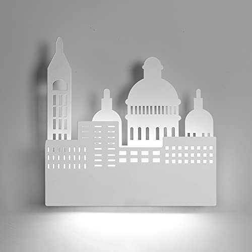 Jadssox LED Weiße Wandleuchte Kinderzimmer Wandleuchte Cartoon Castle Wandleuchte, Einfache Innenbeleuchtung Kinderzimmer Wandleuchten Für Kinderzimmer Innenwandleuchten