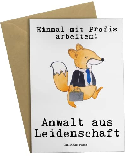 Mr. & Mrs. Panda Klappkarte Anwalt Leidenschaft - Geschenk, Beruf, einladungskarten, Grußkarte, osterkarten, Glückwunschkarte, Witzig, hochzeitskarten, Spruch, weihnachtskarten, Jurastudium