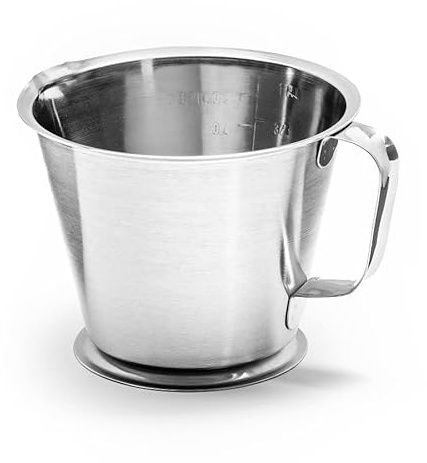 Forgast Tasse à Mesurer, Acier inoxydable, Forme conique, Mesure tous 100ml, Capacité 0,5 l, Hauteur 9,5 cm, Diamètre 12,3 cm, Tasses à mesurer, Pot à mesurer, Pichet avec gobelet doseur, Accessoires