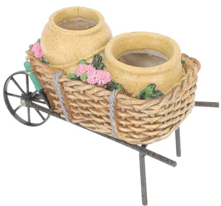 BESPORTBLE Iron Cart Flowerpot Succulent Pot Small Succulent Planter for Office Home Desk Flowerpot Ornament for Desktop Decoration and Indoor Plant Pots