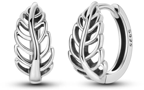 Hapour 925 Sterling Silber Creolen für Damen Kleine Huggie Creolen Blätter Libellen Ohrringe Leichte Knorpel Helix Ohrringe