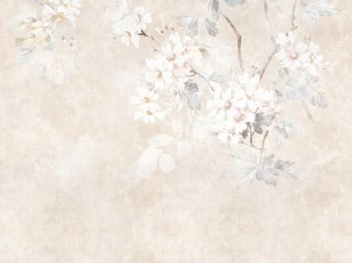 Livingwalls Carta da parati fotografica 399191 con motivo floreale in beige, crema, grigio, 3,71 m x 2,80 m, made in Germany