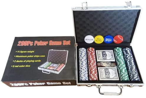 Hjatirace Pokerchips set, Texas pokerchip, pokerchip, lätta pokerchips, keramiska pokerchip, anpassningsbart lätt pokerset med återförsäljarknapp och kort för Blackjack
