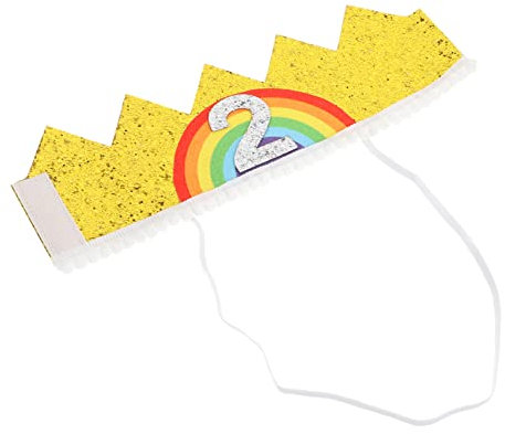 MOLUCKFU Kinder Geburtstagskrone Regenbogen Kopfschmuck Für Party Accessoires Stirnband Langlebig