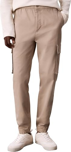 Calvin Klein Pantalón Cargo Hombre Comfort Cotton Skynny Fit, Beige (Vintage Khaki), M
