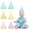 GlamRays 12 Stück Pastel Geburtstags Party Hüte Bunte Kegel Geburtstags Hüte Regenbogen Kegel Papier Hüte mit Elastischem String für Geburtstag Baby Shower Hochzeits Party Supplies