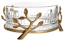 WDSOPK Petite Coupe À Fruits en Cristal De Luxe, Assiette À Fruits Ronde avec Piédestal Amovible, Décoration De Table Basse De Salon