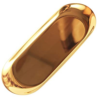 Mikinona Plateau à Bijoux Ovale en Acier Inoxydable Doré Organisateur Élégant pour Bijoux et Cosmétiques