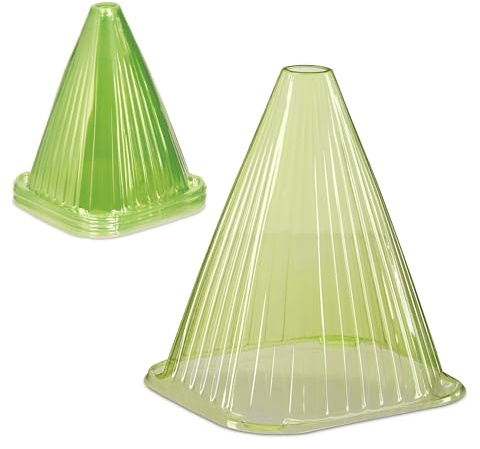 Relaxdays Pflanzenhut Schnecken, 24er Set, Schneckenschutz, Frostschutz, HxBxT: 22 x 19 x 19 cm, PVC Pflanzhüte, grün