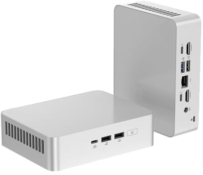 NUC 15 Pro+ NUC15CRSU5 Mini PC élégant avec processeur Intel Core Ultra 5 225H, graphique Arc, double HDMI, Thunderbolt 4 | Idéal pour le travail, les jeux et la créativité (64 Go de RAM + 512 Go SSD)