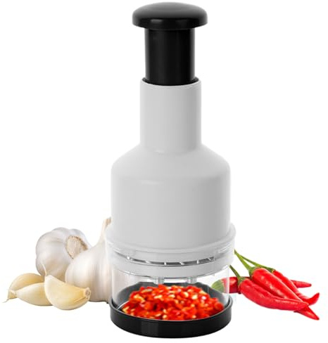 Affettatrice Di Verdure, Tritatutto Manuale Di Pressione, E Processore Alimentare Compatto Per Pepe, Noci, Cile, E Altro