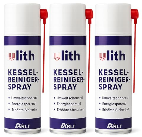 ARLI Set - 3x Ulith Kesselreiniger Spray 500 ml Spezialreiniger für Gas- und Ölkessel, Brennkammern, Heizkessel und Gasgeräte zur Wartung und Reinigung